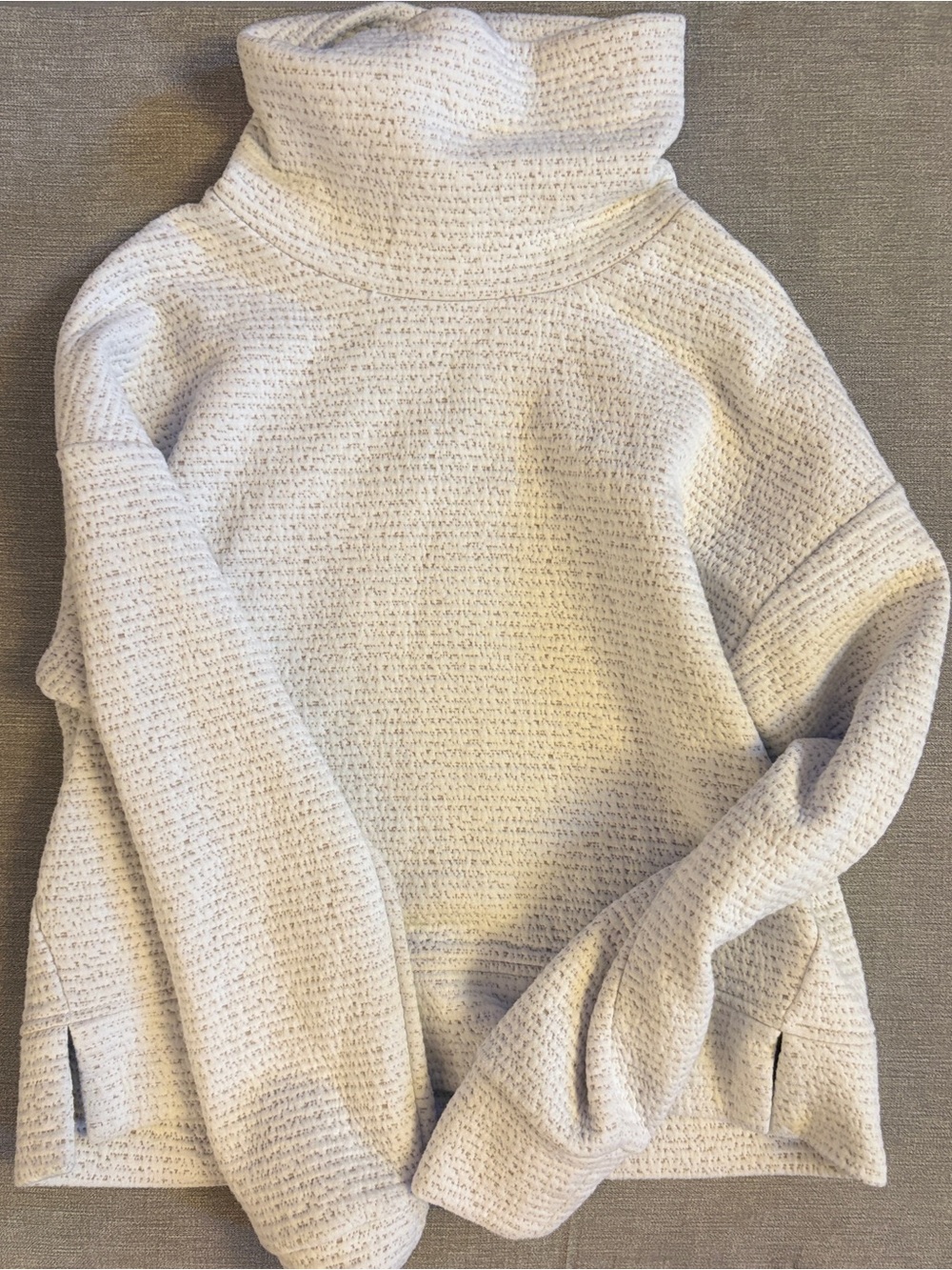 CALIA by Carrie Underwood Cream Textured Cowl Neck Sweater